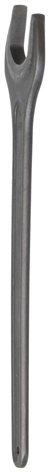 Otwarty klucz nastawny z metalu z długą, wąską rękojeścią.