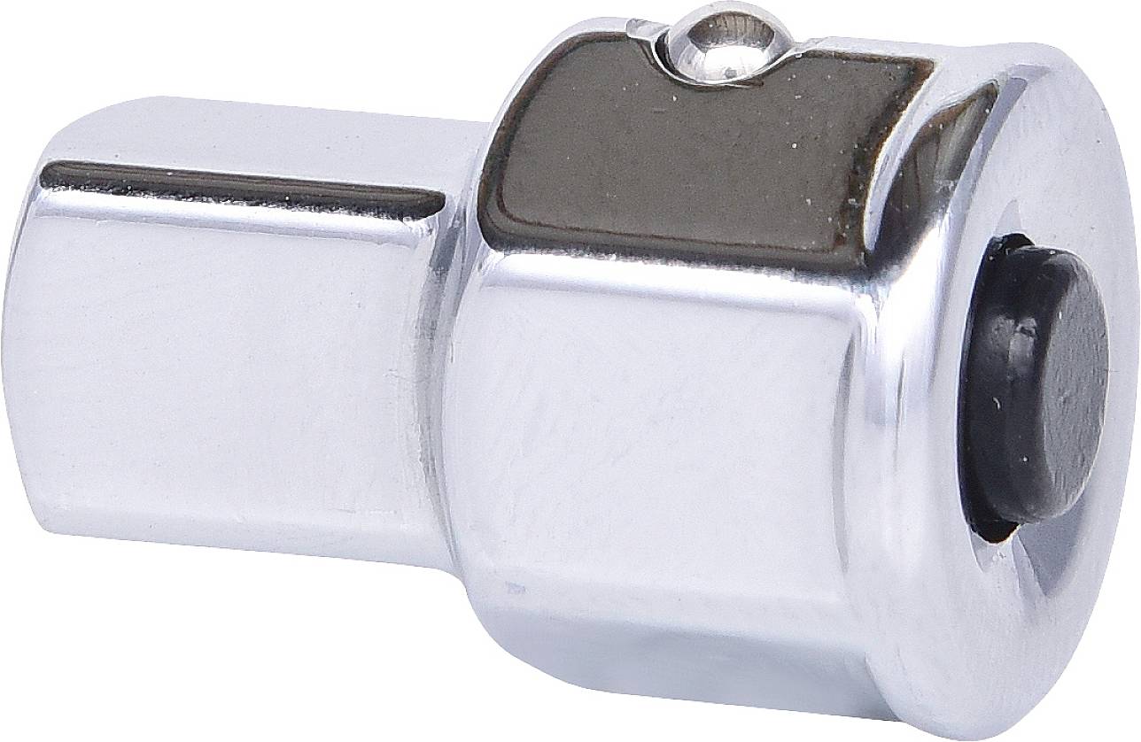 Srebrna blokada koła z prostokątnym uchwytem i okrągłym mechanizmem zabezpieczającym chroniącym przed kradzieżą opon samochodowych.