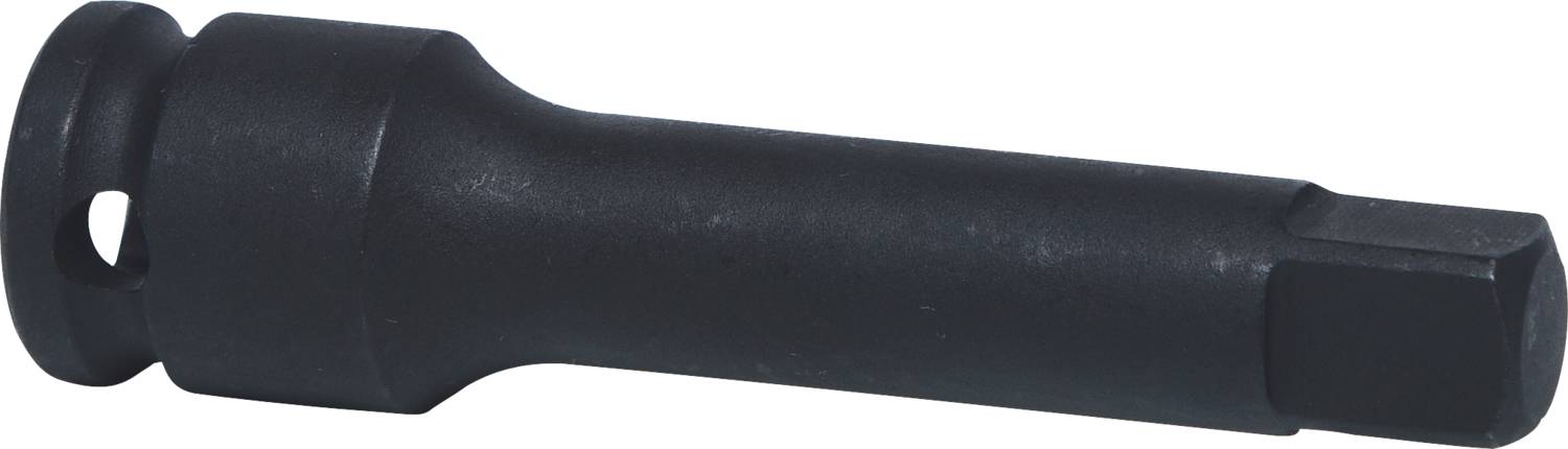 Czarny metalowy adapter o kształcie cylindrycznym, zaokrąglonych krawędziach i otworze na końcu, prawdopodobnie przeznaczony do mocowań mechanicznych.