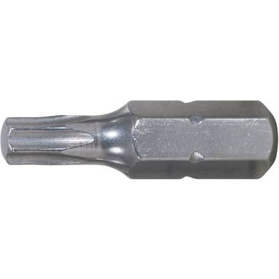 Bit Torx ze stali, o kształcie cylindrycznym, z profilem gwiazdkowym, ujęcie z bliska.
