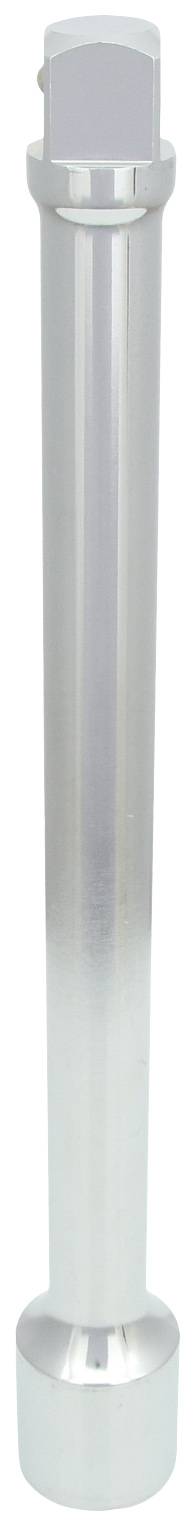Srebrny cylinder metalowy z wielostopniową podstawą i zaokrągloną górą.