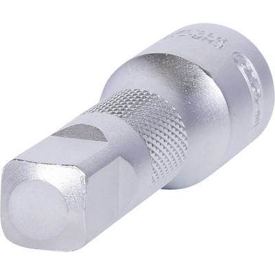 Błyszczący metalowy adapter z antypoślizgowym uchwytem i kwadratowym zakończeniem. Używany do łączenia narzędzi lub akcesoriów.