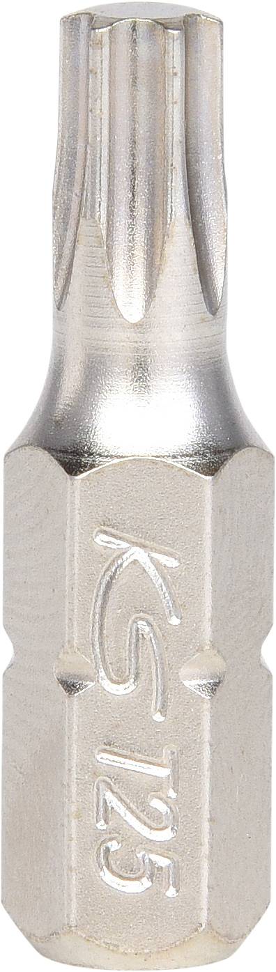 Zbliżenie srebrnego bitu Torx z napisem 'KS T25', używanego do wkręcania śrub.