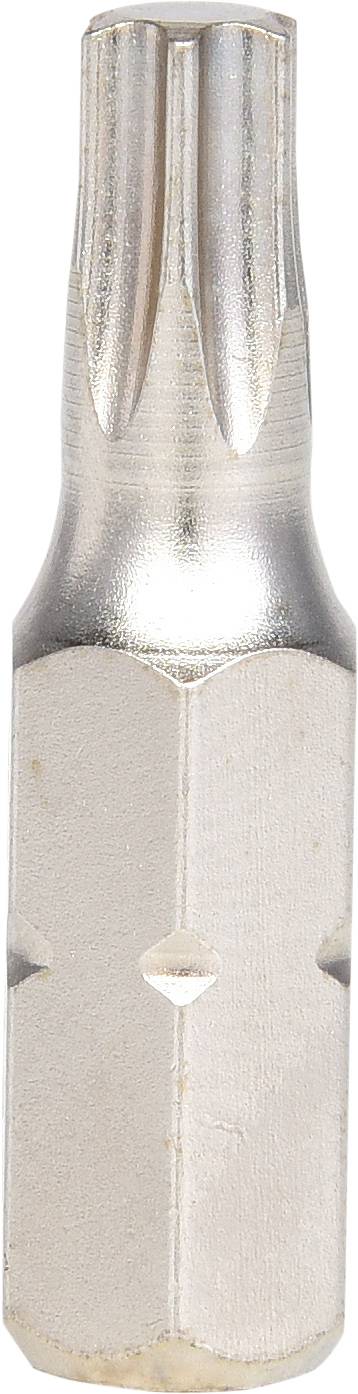 Srebrny wkrętak z końcówką w kształcie gwiazdy do wkręcania lub wykręcania śrub.