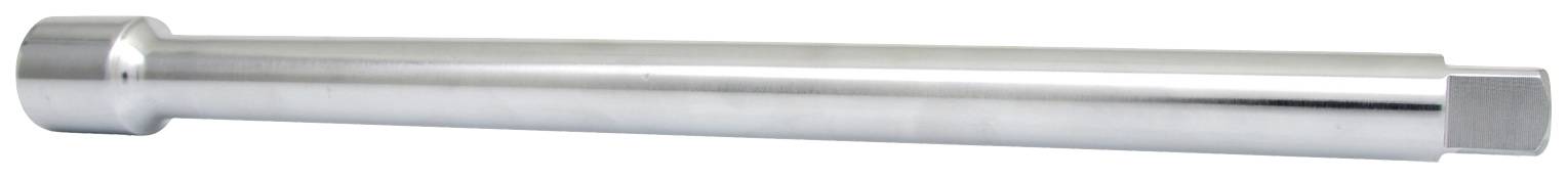 Srebrny cylindryczny element metalowy z grubym zakończeniem, prawdopodobnie narzędzie lub część maszyny.