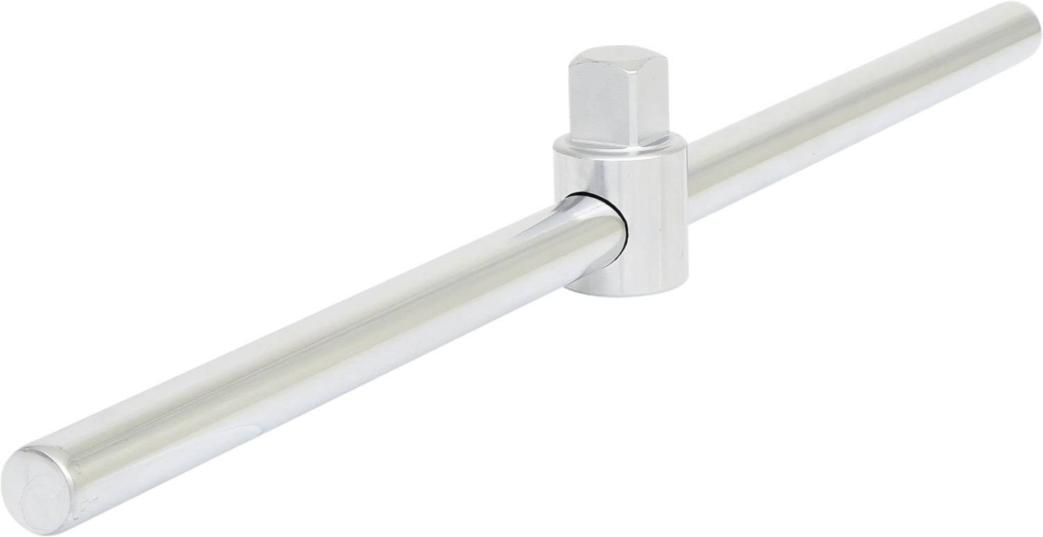 Srebrny klucz z uchwytem T o kwadratowym zakończeniu, przeznaczony do zastosowań mechanicznych lub rzemieślniczych.