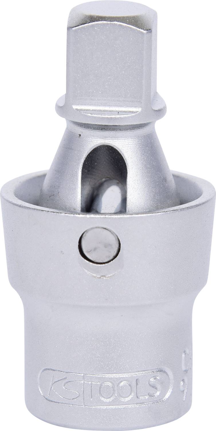 Klucz metalowy z przegubem, w kolorze srebrnym, używany jako narzędzie pomocnicze do prac śrubowych.