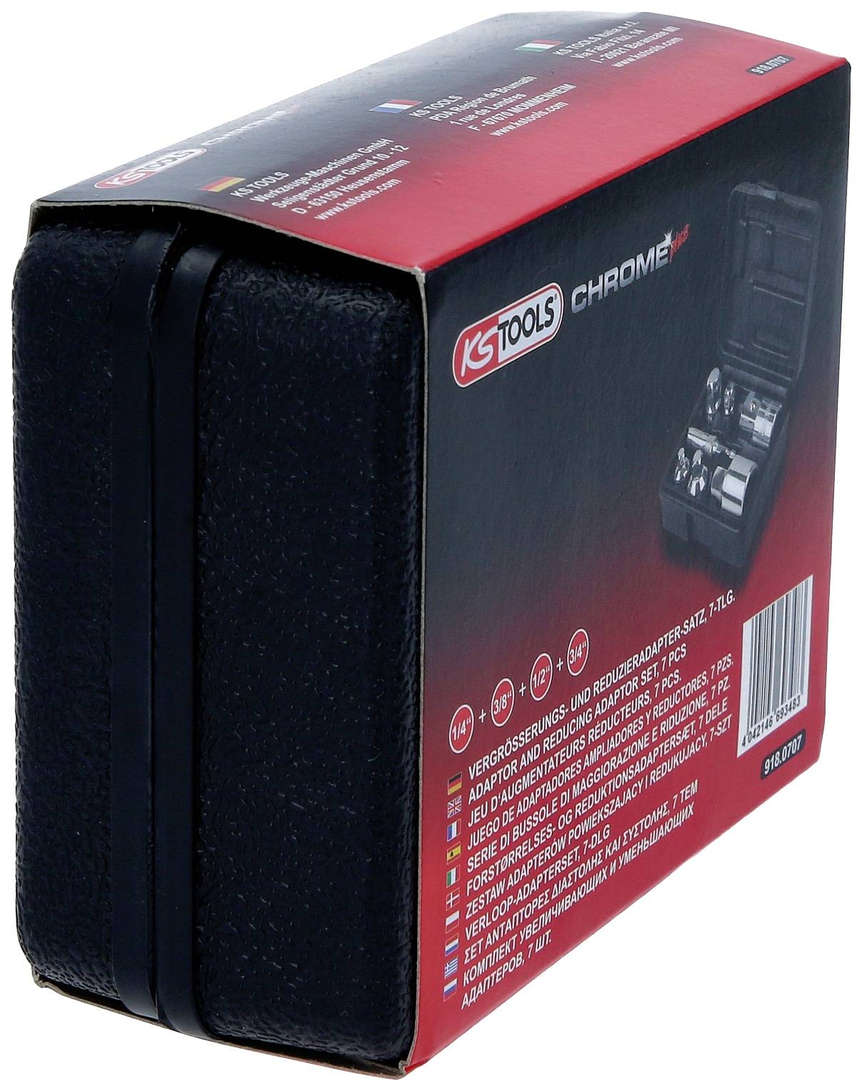 Zestaw narzędzi KS Tools 'Chrome Plus' z napisem i widokiem otwartej zawartości narzędzi na opakowaniu.