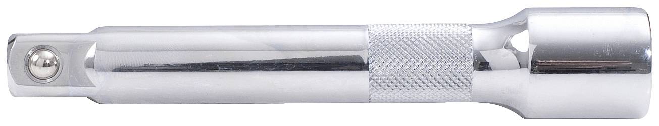 Chromowany adapter narzędziowy z karbowaną częścią uchwytu i przegubem kulistym na jednym końcu. Idealny do łączenia nasadek.
