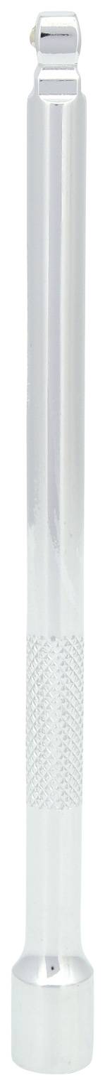 Długie, srebrzyste narzędzie metalowe z prążkowaną częścią uchwytu, prawdopodobnie narzędzie rzemieślnicze lub instrument.