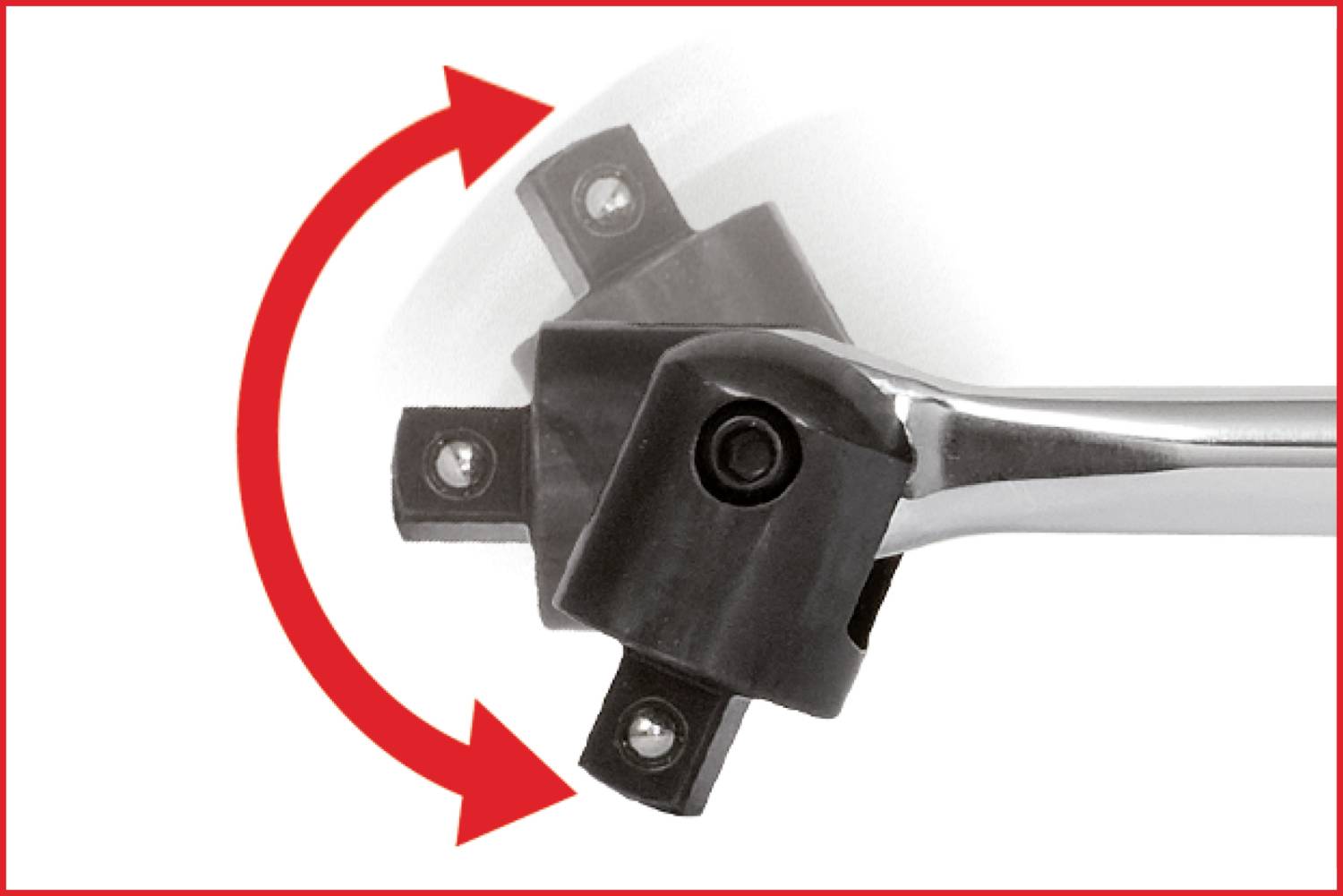 Klucz nastawny jest pokazany, pomagając pracownikowi odkręcać lub dokręcać śruby. Czerwone strzałki wskazują kierunek obrotu.