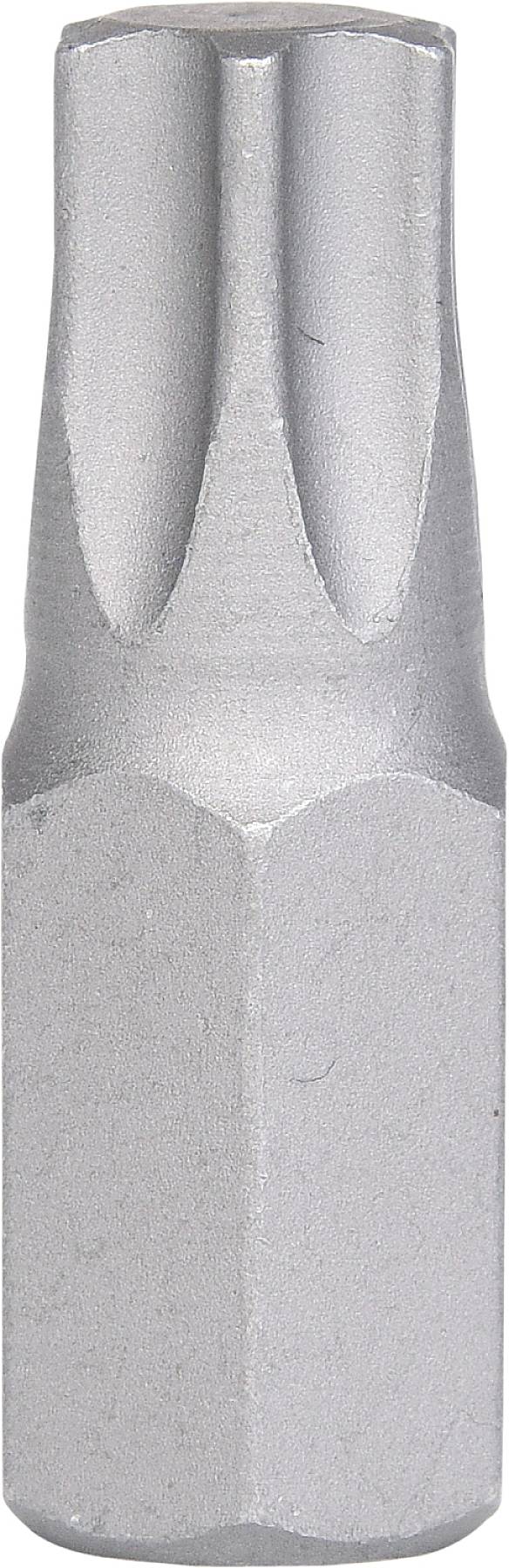 Metalowy bit wkrętakowy z sześciokątnym trzpieniem i ukształtowaną główką, przeznaczony do specjalnych śrub.