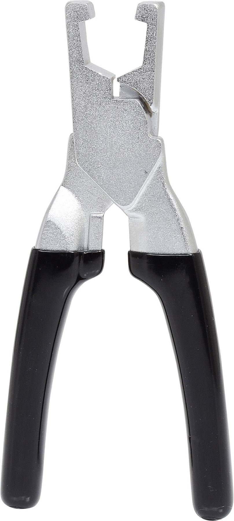 Szczypce z czarną rękojeścią, odpowiednie do budowy, naprawy lub prac rzemieślniczych.