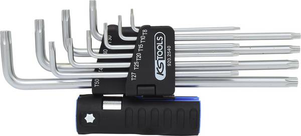 KS Tools 920.2540 TX Zestaw kluczy trzpieniowych   T 8, T 10, T 15, T 20, T 25, T 27, T 30, T 40, T 45, T 50 10 szt.