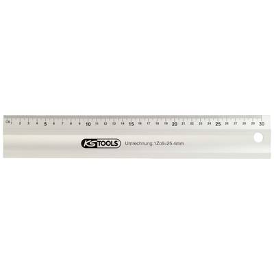 Linijka z podziałką centymetrową i calową, obowiązująca od 0 do 30 cm. Oznaczenie 'KG Tools' oraz informacja przeliczeniowa '1 cal = 25,4 mm'.