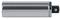 Cylindryczny, srebrny cylinder metalowy z czarnym końcem przyłączeniowym, prawdopodobnie element mechaniczny lub adapter.