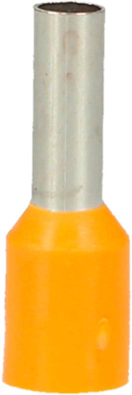 Pomarańczowa izolowana tuleja końcówki kablowej z metalowym złączem.