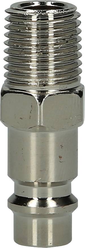 Pojedynczy zawór metalowy z gwintem, odpowiedni do podłączenia do przewodów rurowych w zastosowaniach przemysłowych.