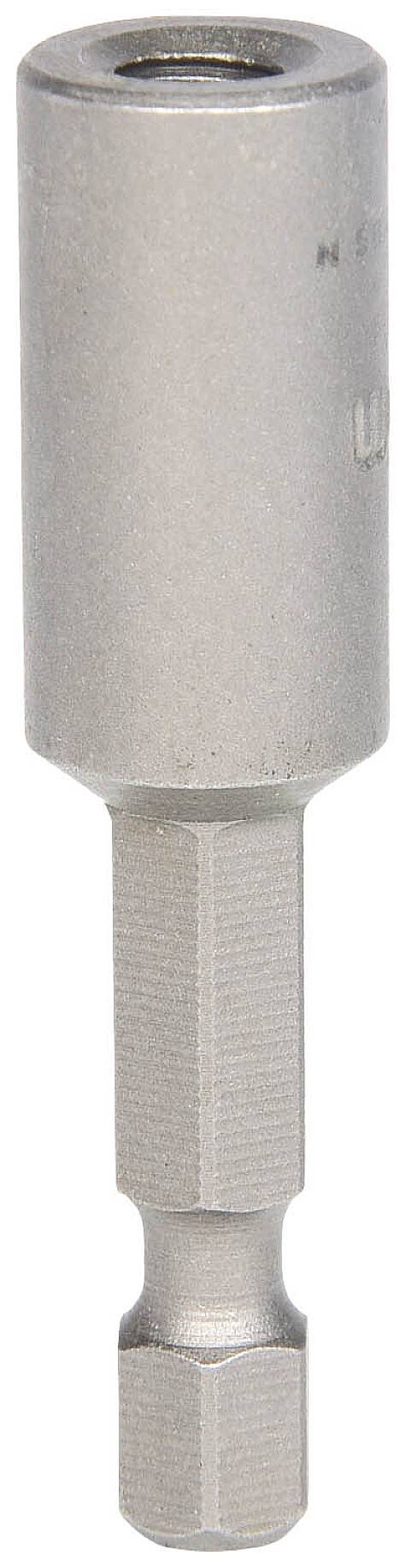 Metalowa nakrętka sześciokątna z magnetyczną końcówką, idealna do prac ślusarskich.