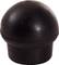 Czarna, okrągła gumowa nasadka o gładkiej powierzchni; prawdopodobnie używana jako ochrona lub osłona dla pręta lub kija.