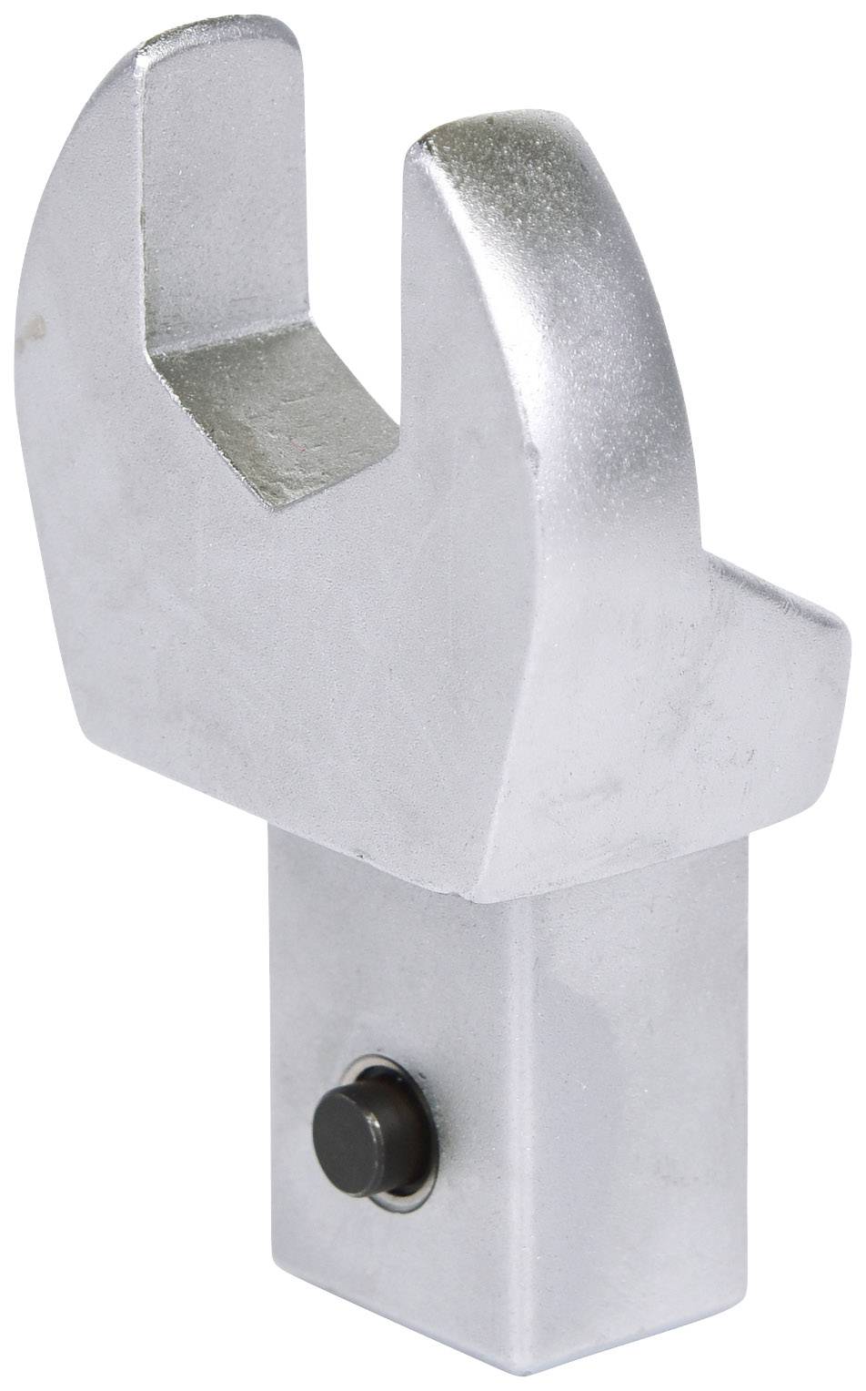 Metalowy adapter z okrągłym guzkiem u podstawy, możliwy do użycia jako akcesorium narzędziowe.