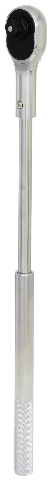 Metalowy klucz dynamometryczny z czarną głowicą i ergonomicznym uchwytem, przeznaczony do precyzyjnego dokręcania śrub.