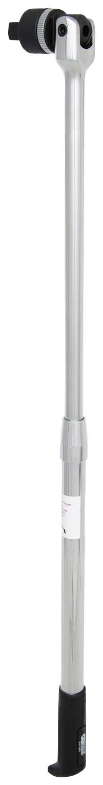 Srebrna pompka rowerowa z czarnym uchwytem i czarną dyszą, stojąca pionowo.