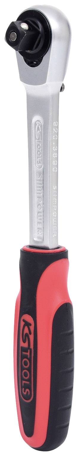 Klucz do nakrętek z czerwonym i czarnym uchwytem, odpowiedni do prac domowych oraz dokręcania śrub i nakrętek.