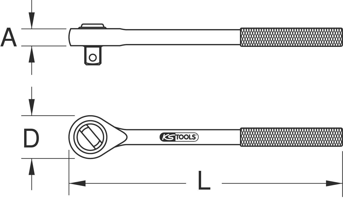 Rysunek grzechotki z głowicą zaczepową.