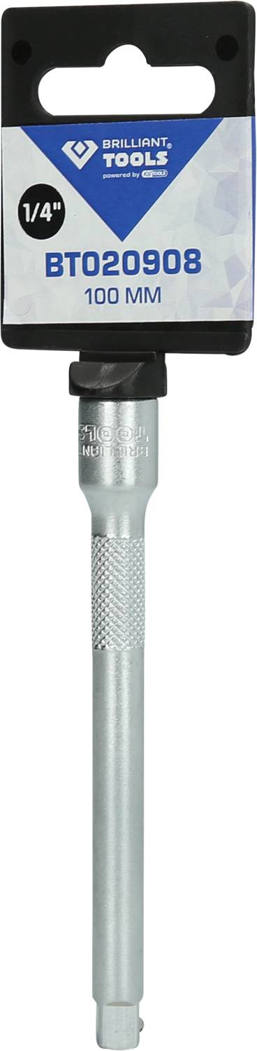 Metalowy przedłużacz bitów o długości 100 mm firmy Brilliant Tools, model BT020908, do bitów 1/4 cala.