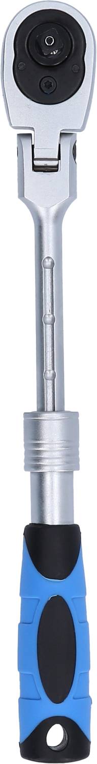 Klucz dynamometryczny z regulacją, wyposażony w niebieski i czarny uchwyt, idealny do precyzyjnego dokręcania śrub i nakrętek.