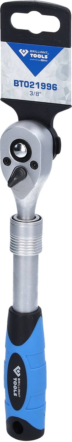 Klucz dynamometryczny z niebieskim uchwytem i oznaczeniem '3/8 B1021996', narzędzie do precyzyjnego dokręcania momentem obrotowym, przydatne w pracach mechanicznych.