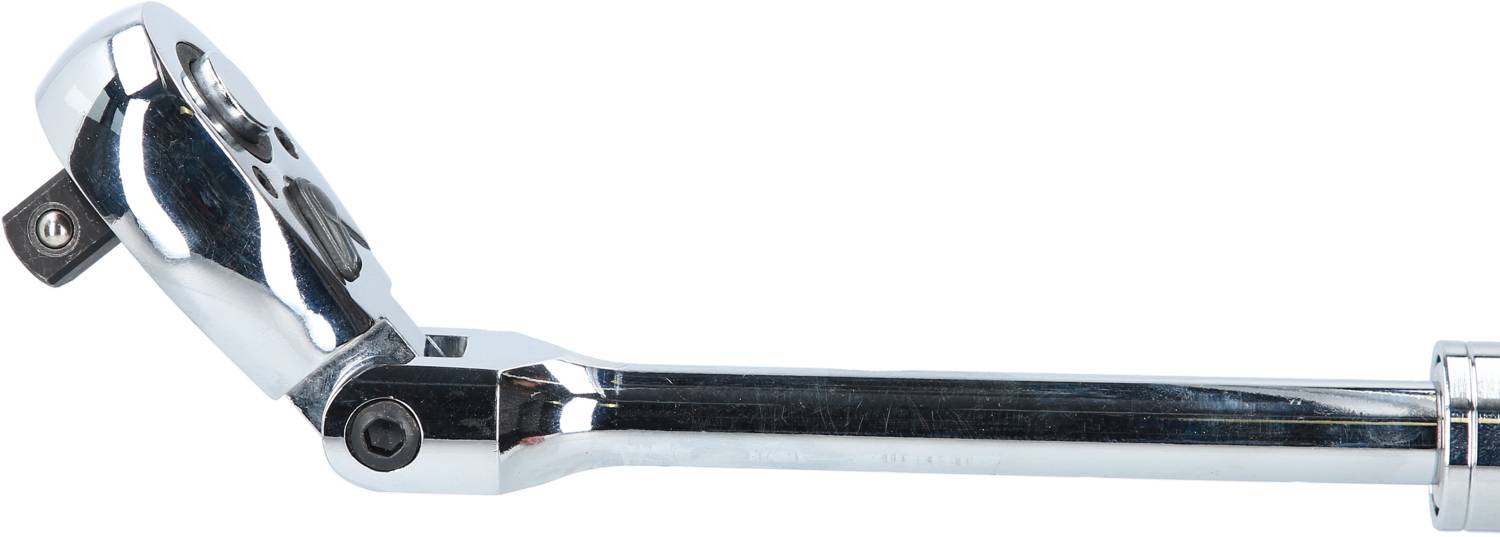 Chromowany przedłużacz grzechotki z przegubem elastycznym. Odpowiedni do prac mechanicznych w trudno dostępnych miejscach.