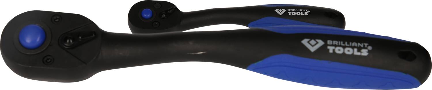 Dwa przełączniki z czarnym uchwytem i niebieskimi wkładkami gumowymi, odpowiednie do prac mechanicznych.