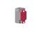 Szara skrzynka z czerwoną, zdejmowalną pokrywą; element techniczny.