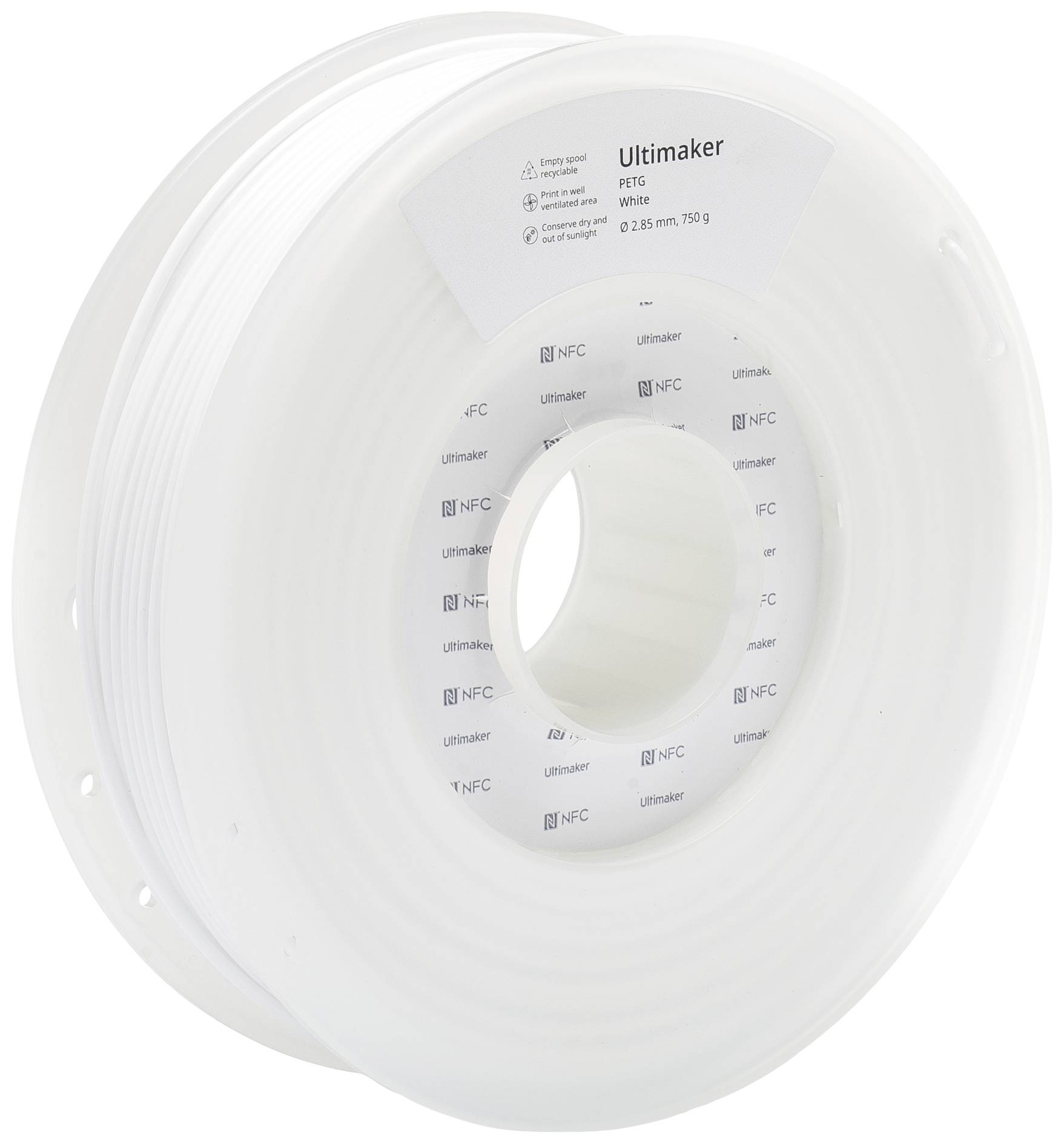 Філамент для 3D-принтерів PETG UltiMaker 227293, Діаметр філаменту: 2,85 мм, 750 г, білий