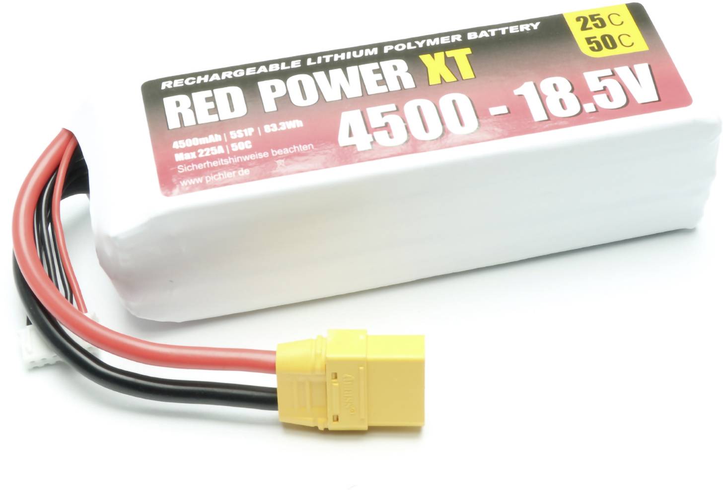 Акумуляторний блок (LiPo) 18,5 В 4500 мАг 25 C Червоний м'який футляр Power XT90