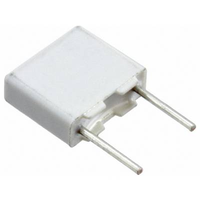 'Białe prostokątne kondensatory elektroniczne z dwoma metalowymi wyprowadzeniami rozciągającymi się z jednej strony.'