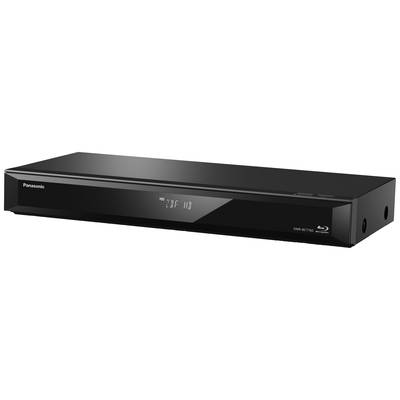 Czarny odtwarzacz Blu-ray firmy Panasonic w prostokątnej formie z wyświetlaczem cyfrowym. Oznaczenie: 'DMP-BDT380'.