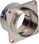Metalowy złącznik gwintowany o kształcie koła z kwadratowym kołnierzem, stosowany do bezpiecznych połączeń mechanicznych i elektrycznych w zastosowaniach inżynieryjnych.