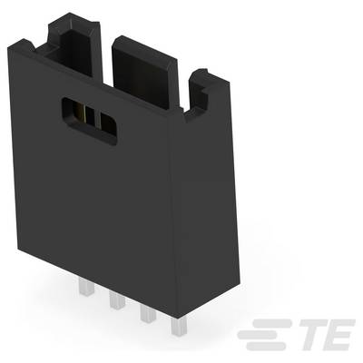 Czarny złącze elektryczne z czterema metalowymi pinami, zwykle używane do łączenia obwodów w urządzeniach elektronicznych.
