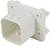 Kremowy, prostokątny wtyk plastikowy montowany płasko na powierzchni. Odpowiedni do połączeń elektronicznych.