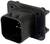 Czarny wtyk z tworzywa sztucznego z wieloma metalowymi stykami, o prostokątnym kształcie, montowany bocznie, służący do połączenia elektrycznego.