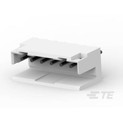 Biały elektryczny złącz wtykowy z sześcioma pinami, przeznaczony do łączenia płytek drukowanych. Marka 'TE' jest widoczna.