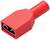 Czerwona, prostokątna wtyczka elektryczna, preferowana do połączeń kablowych.