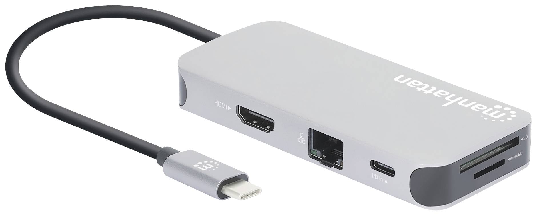 Док-станція Manhattan 130615 USB-C®, блок живлення USB-C®