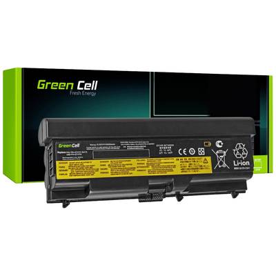 Zapasowy akumulator do laptopa marki Green Cell z zielonym opakowaniem w tle.