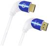 Oehlbach HDMI kabel Wtyczka HDMI-A, Wtyczka HDMI-A 1.50 m biały D1C42546 8K UHD, pod kątem 90° w lewo, potrójne ekranowanie Kabel HDMI