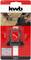 Opakowanie krawędziowej linijki pomiarowej firmy KWB. Nadruk przedstawia pomiar na drewnie, skala od 1 do 3. Odpowiednia dla długości do 2 metrów.