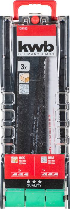 Набір полотен для шабельної пилки, 3 шт. kwb 109183 3 шт.